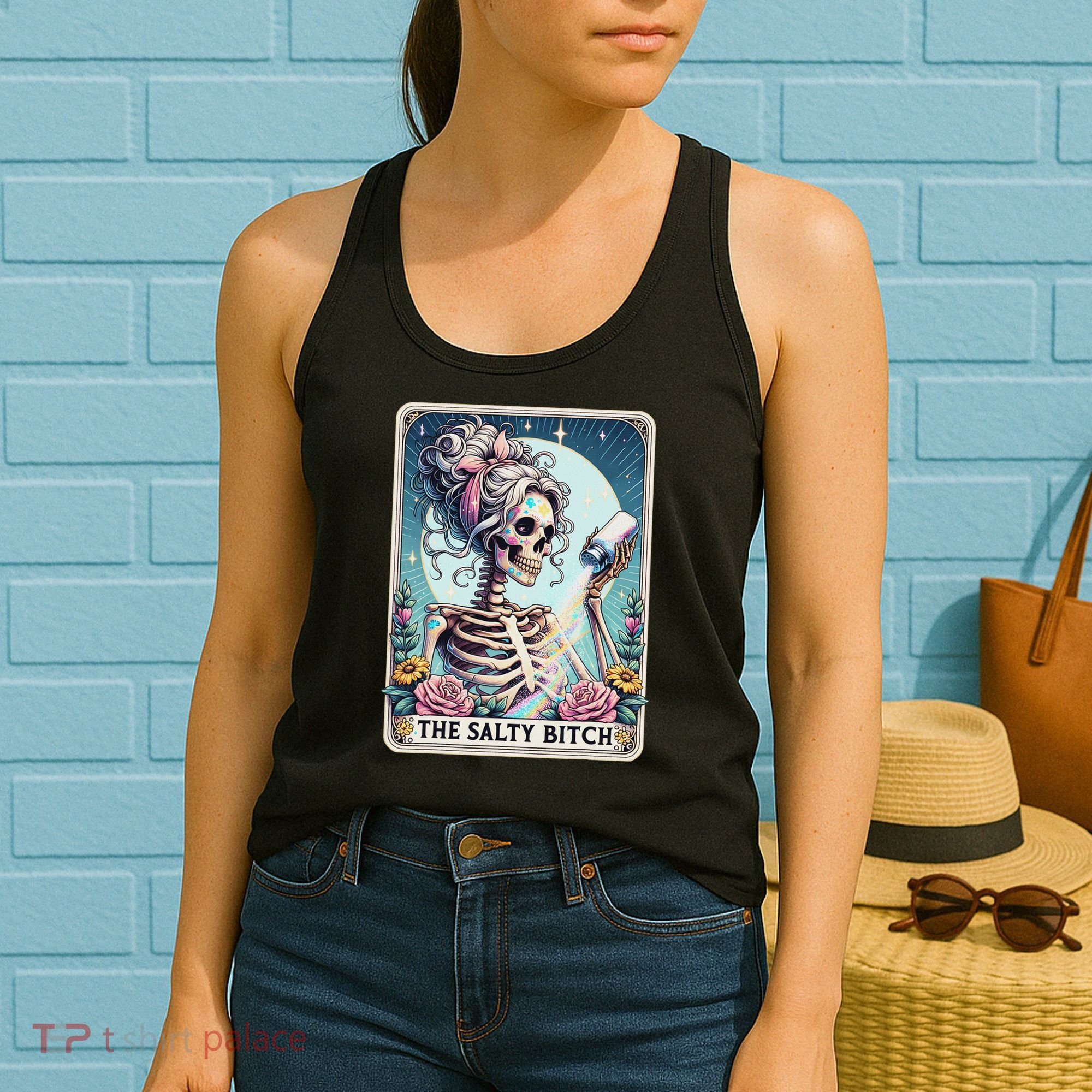The Salty Bitch Tarot Card Skeleton Women's Tank Top