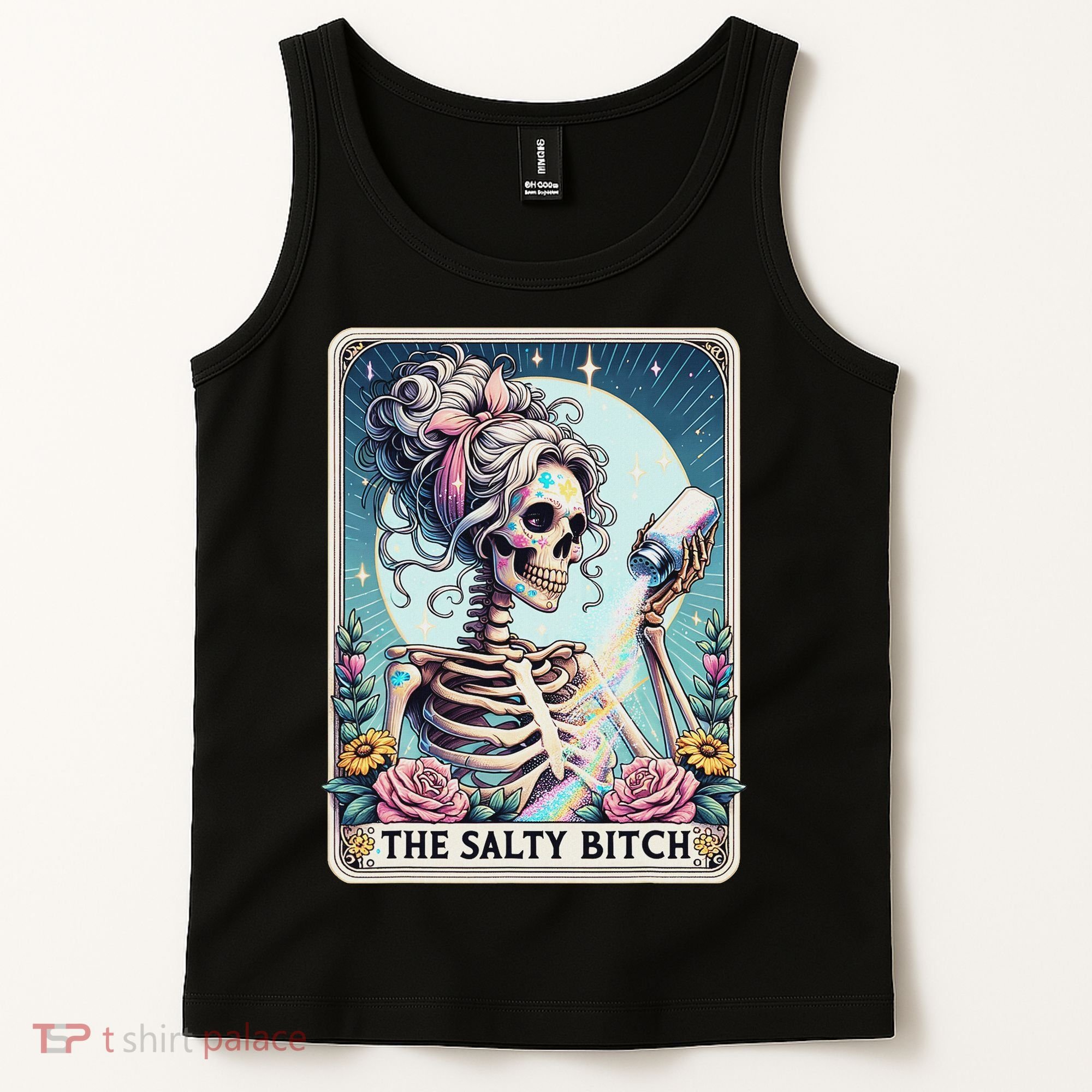 The Salty Bitch Tarot Card Skeleton Tank Top