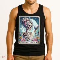 The Salty Bitch Tarot Card Skeleton Tank Top thumb 3