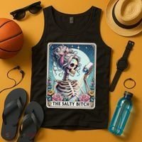 The Salty Bitch Tarot Card Skeleton Tank Top thumb 4