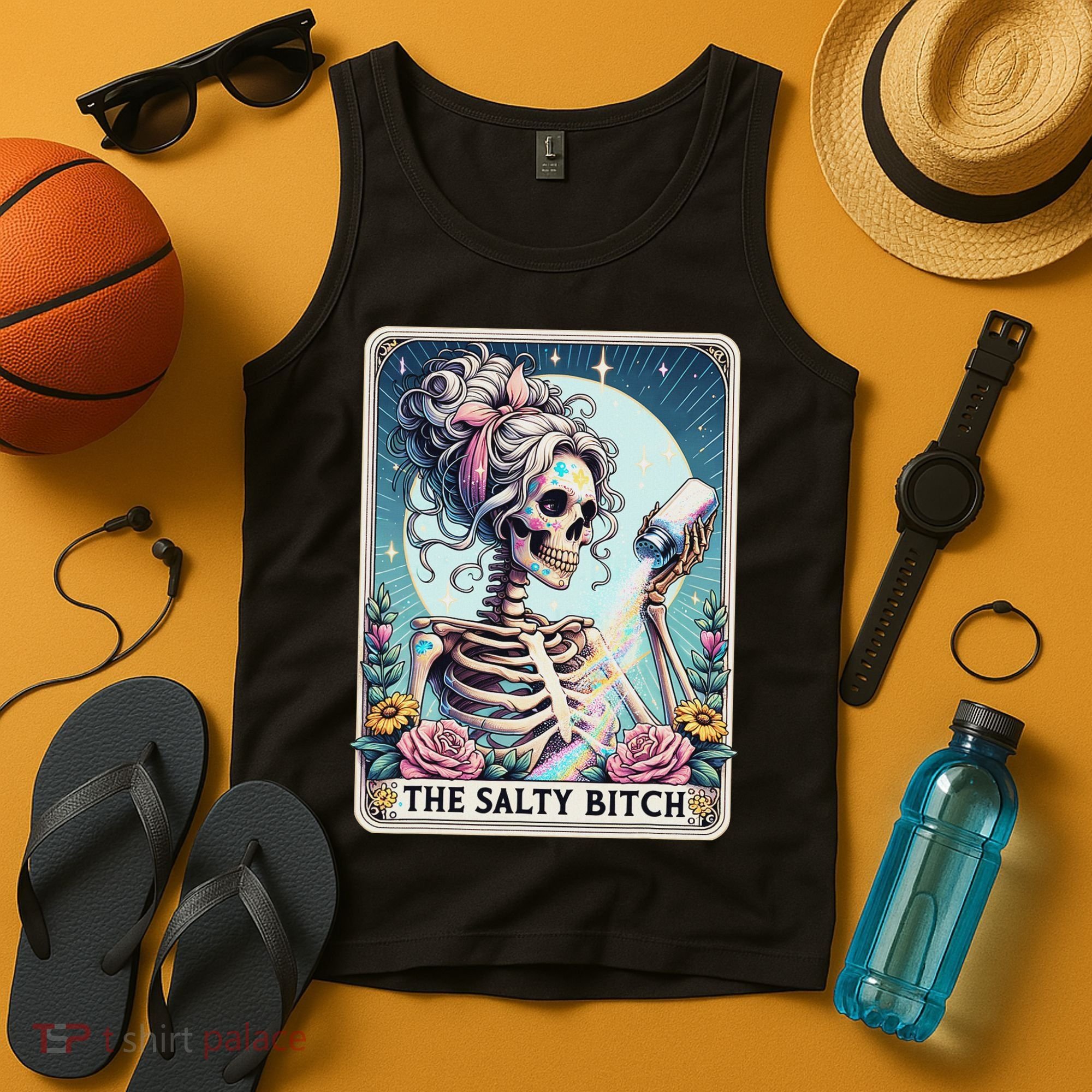 The Salty Bitch Tarot Card Skeleton Tank Top