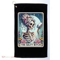 The Salty Bitch Tarot Card Skeleton Golf Towel thumb 0