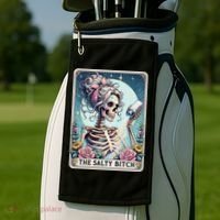 The Salty Bitch Tarot Card Skeleton Golf Towel thumb 2