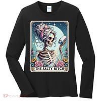 The Salty Bitch Tarot Card Skeleton Women's Long Sleeve Shirt thumb 0