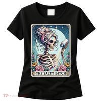 The Salty Bitch Tarot Card Skeleton Women's T-Shirt thumb 0