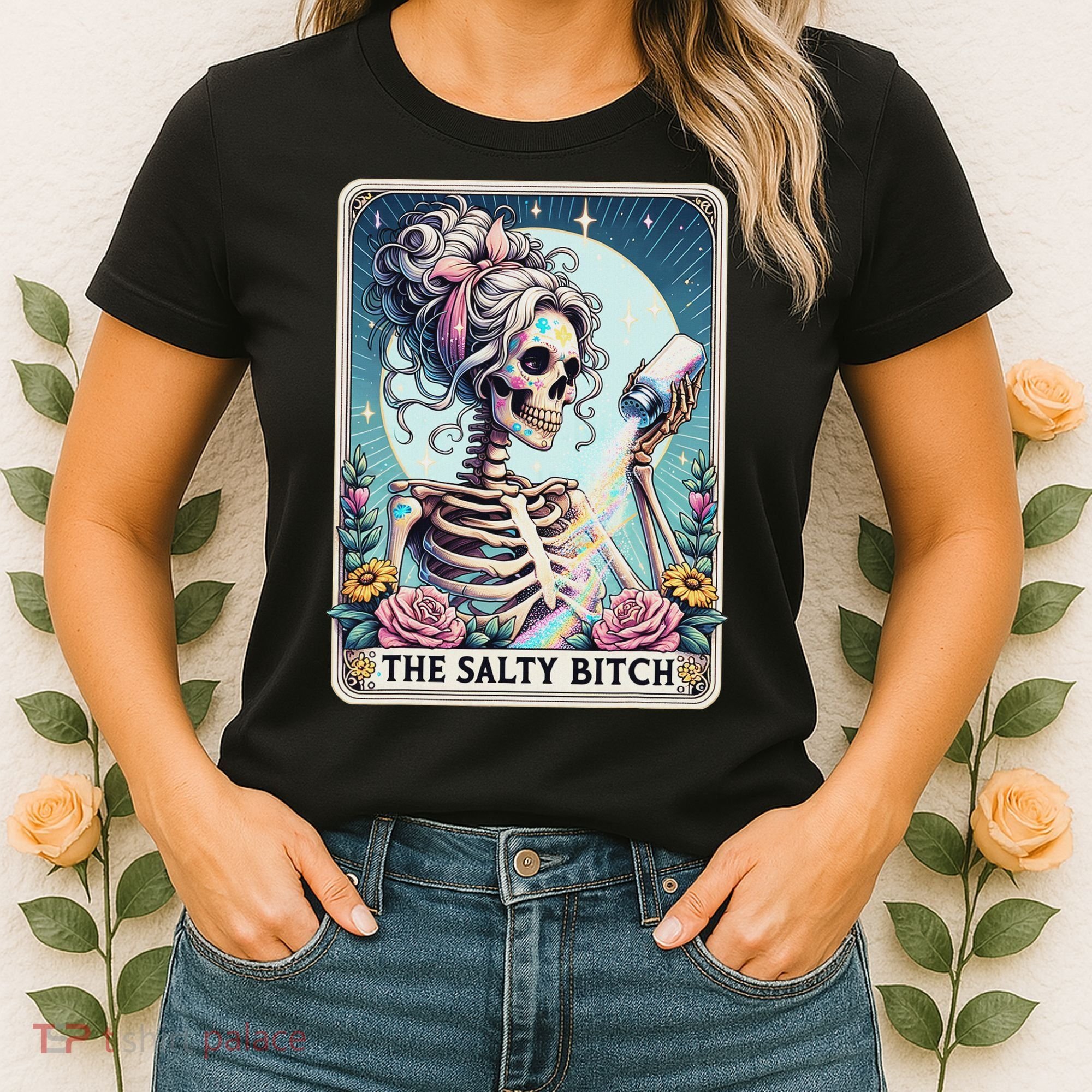 The Salty Bitch Tarot Card Skeleton Women's T-Shirt
