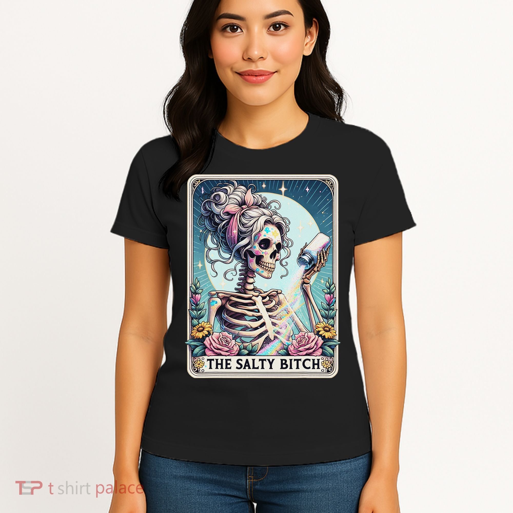 The Salty Bitch Tarot Card Skeleton Women's T-Shirt