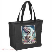 The Salty Bitch Tarot Card Skeleton Tote Bag thumb 2