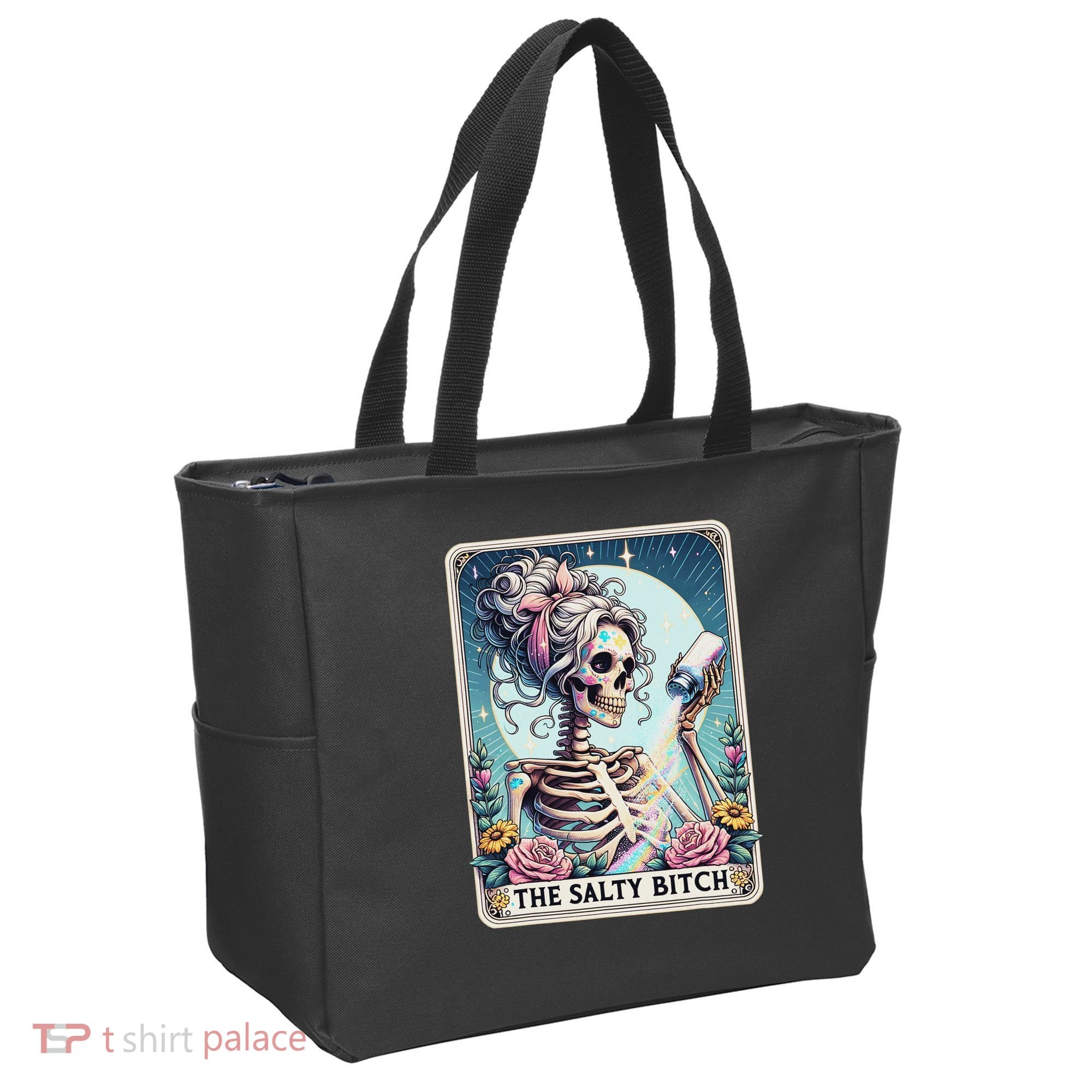 The Salty Bitch Tarot Card Skeleton Tote Bag