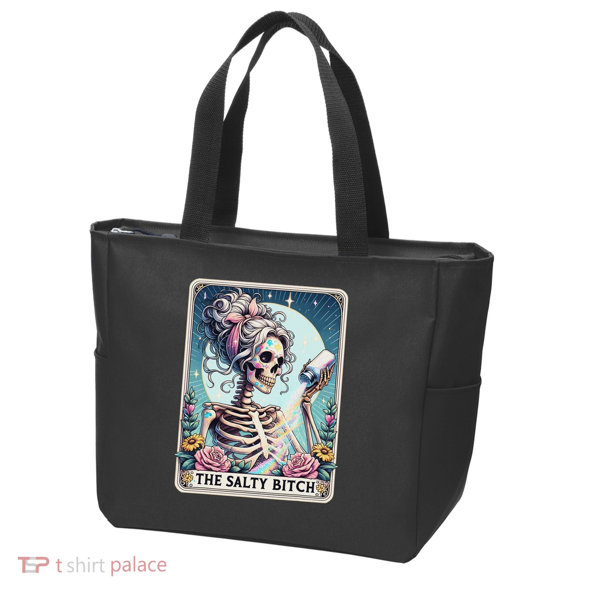 The Salty Bitch Tarot Card Skeleton Tote Bag