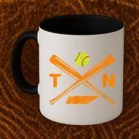 Tennessee Softball Bats & Ball Retro Style Softball Player Coffee Mug thumb 2