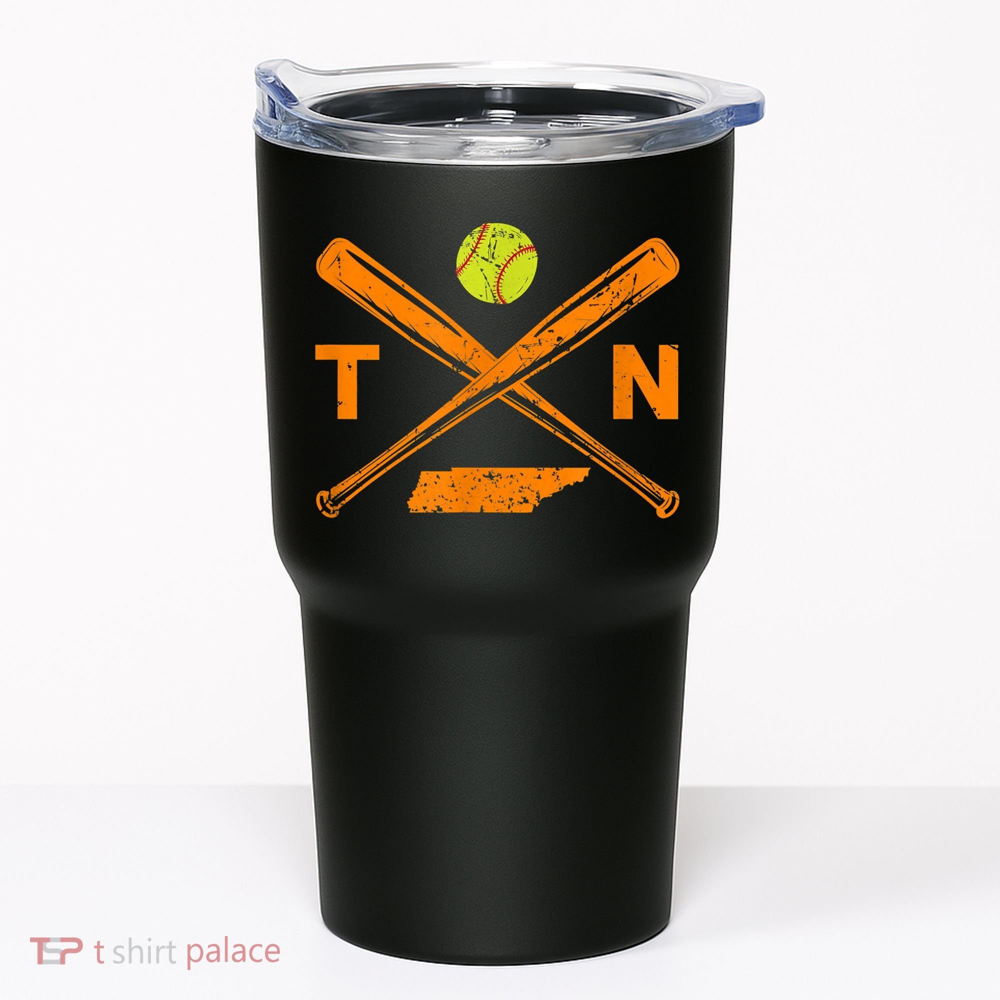 Tennessee Softball Bats & Ball Retro Style Softball Player Tumbler