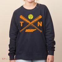 Tennessee Softball Bats & Ball Retro Style Softball Player Women's Sweatshirt thumb 0