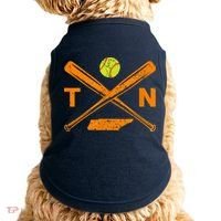 Tennessee Softball Bats & Ball Retro Style Softball Player Doggie Tank thumb 0