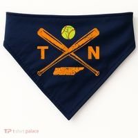 Tennessee Softball Bats & Ball Retro Style Softball Player USA-Made Doggie Bandana thumb 0