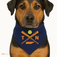 Tennessee Softball Bats & Ball Retro Style Softball Player USA-Made Doggie Bandana thumb 1