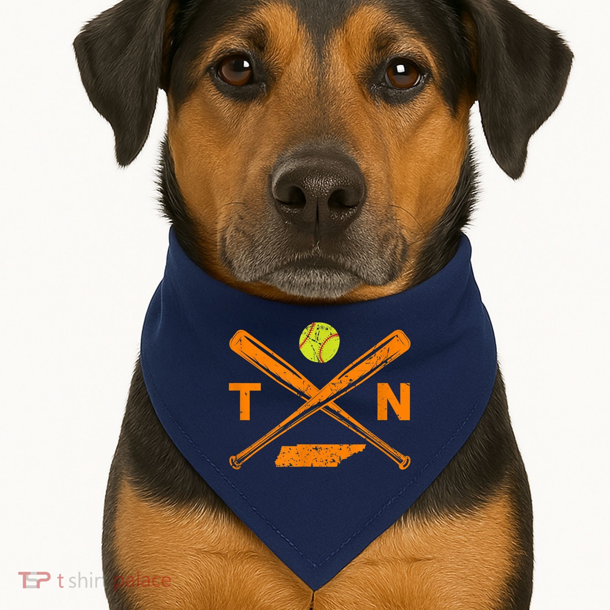 Tennessee Softball Bats & Ball Retro Style Softball Player USA-Made Doggie Bandana