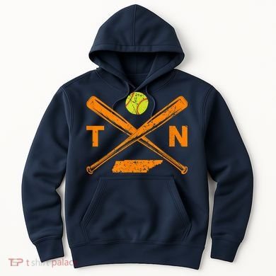 Tennessee Softball Bats & Ball Retro Style Softball Player Hoodie