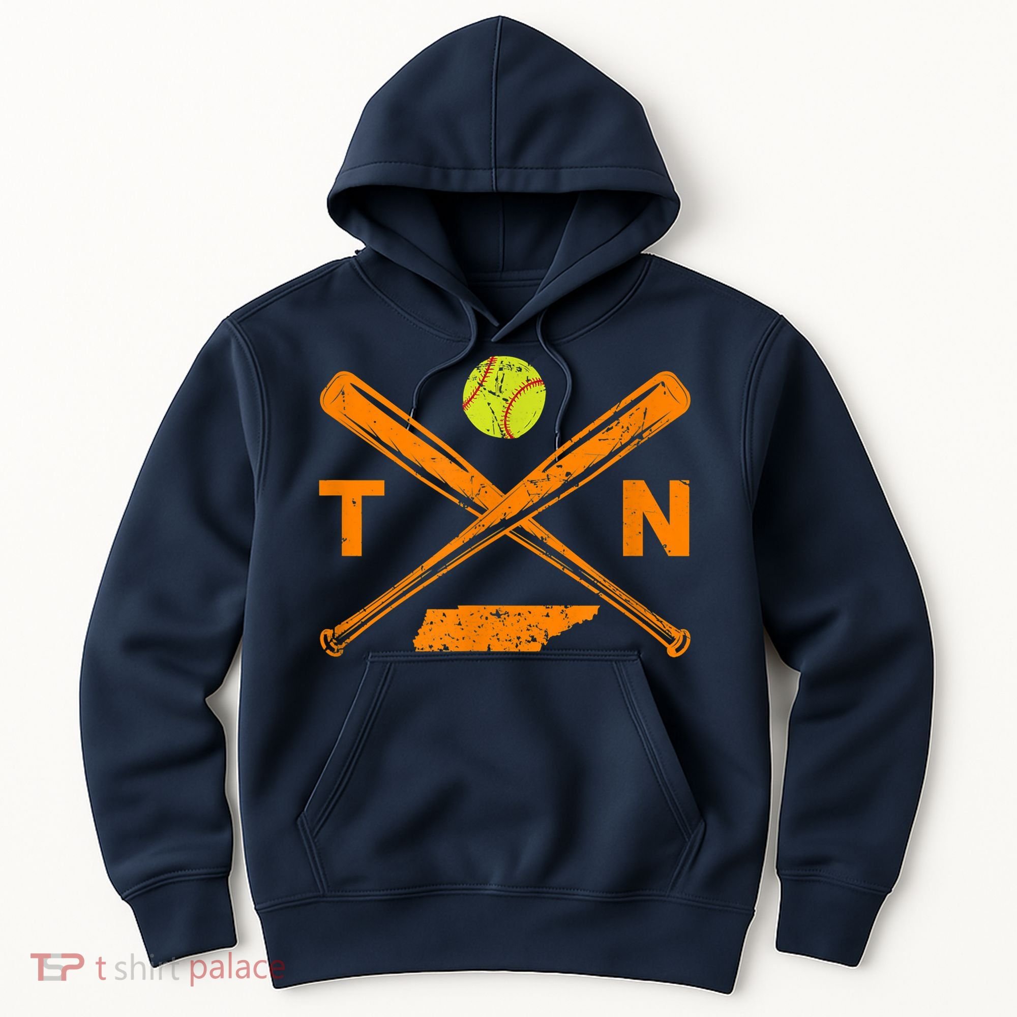 Tennessee Softball Bats & Ball Retro Style Softball Player Hoodie