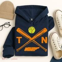 Tennessee Softball Bats & Ball Retro Style Softball Player Hoodie thumb 4