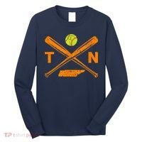 Tennessee Softball Bats & Ball Retro Style Softball Player Long Sleeve Shirt thumb 0
