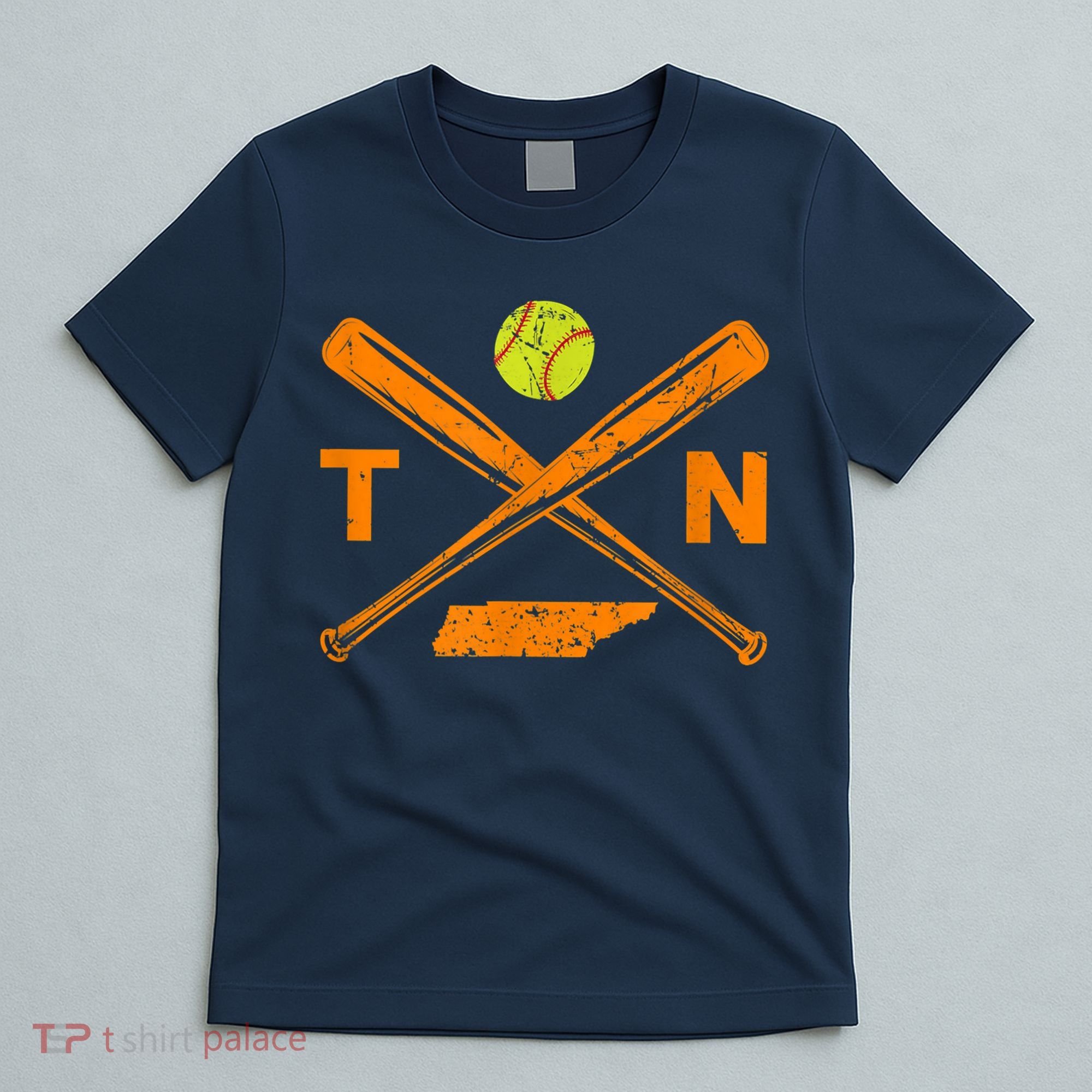 Tennessee Softball Bats & Ball Retro Style Softball Player T-Shirt