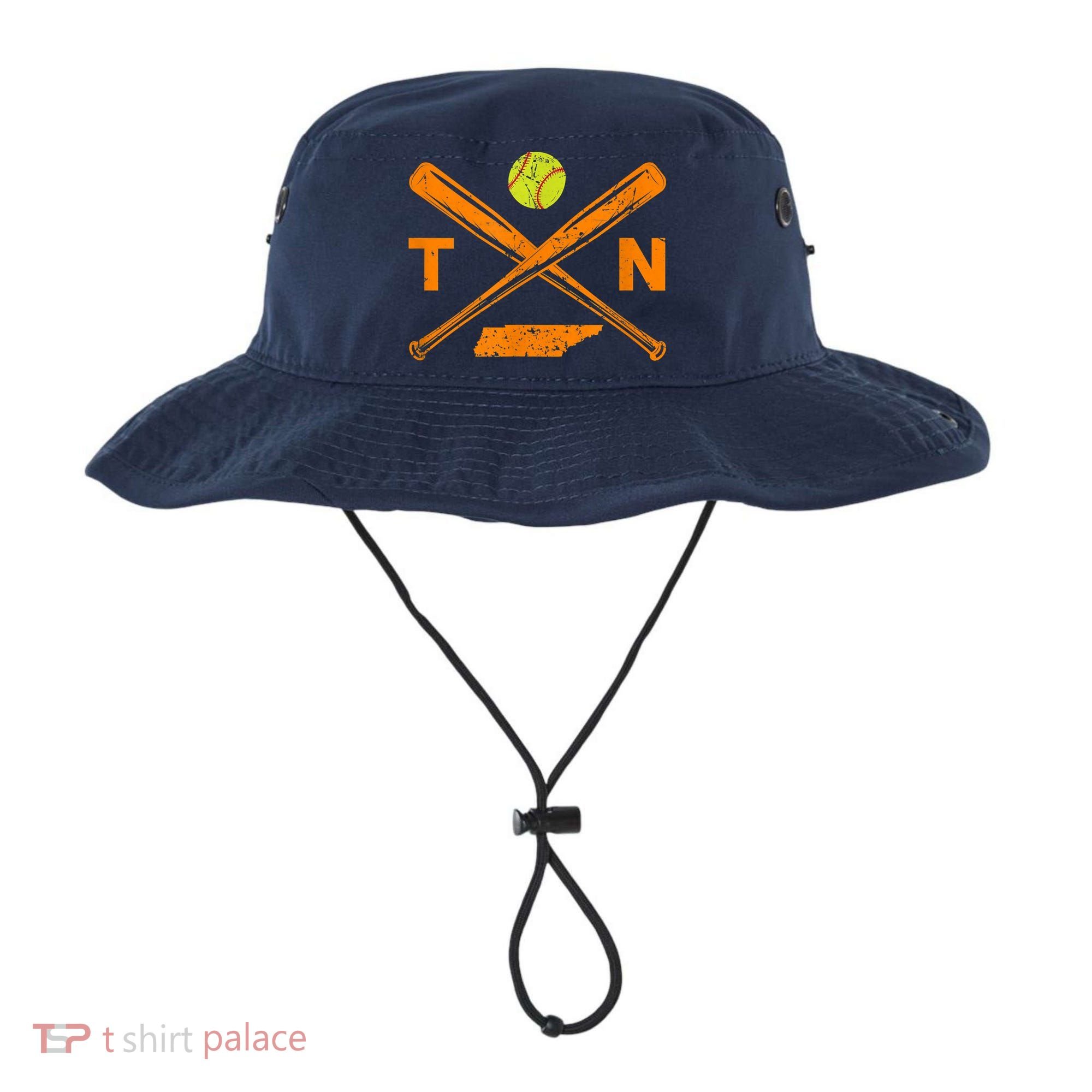Tennessee Softball Bats & Ball Retro Style Softball Player Bucket Hat
