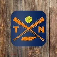 Tennessee Softball Bats & Ball Retro Style Softball Player Coaster thumb 0