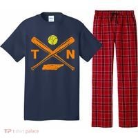 Tennessee Softball Bats & Ball Retro Style Softball Player Pajama Set thumb 0