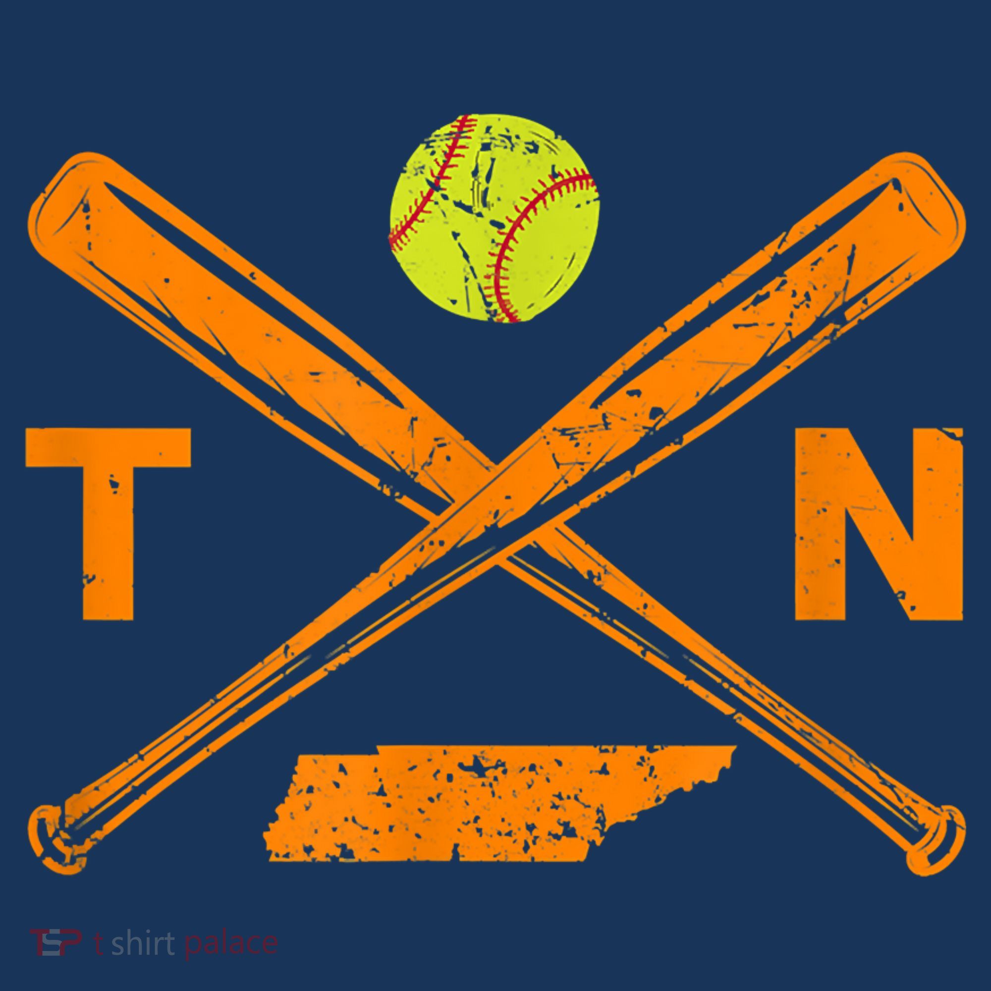 Tennessee Softball Bats & Ball Retro Style Softball Player Women's Hoodie