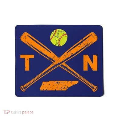 Tennessee Softball Bats & Ball Retro Style Softball Player Mousepad