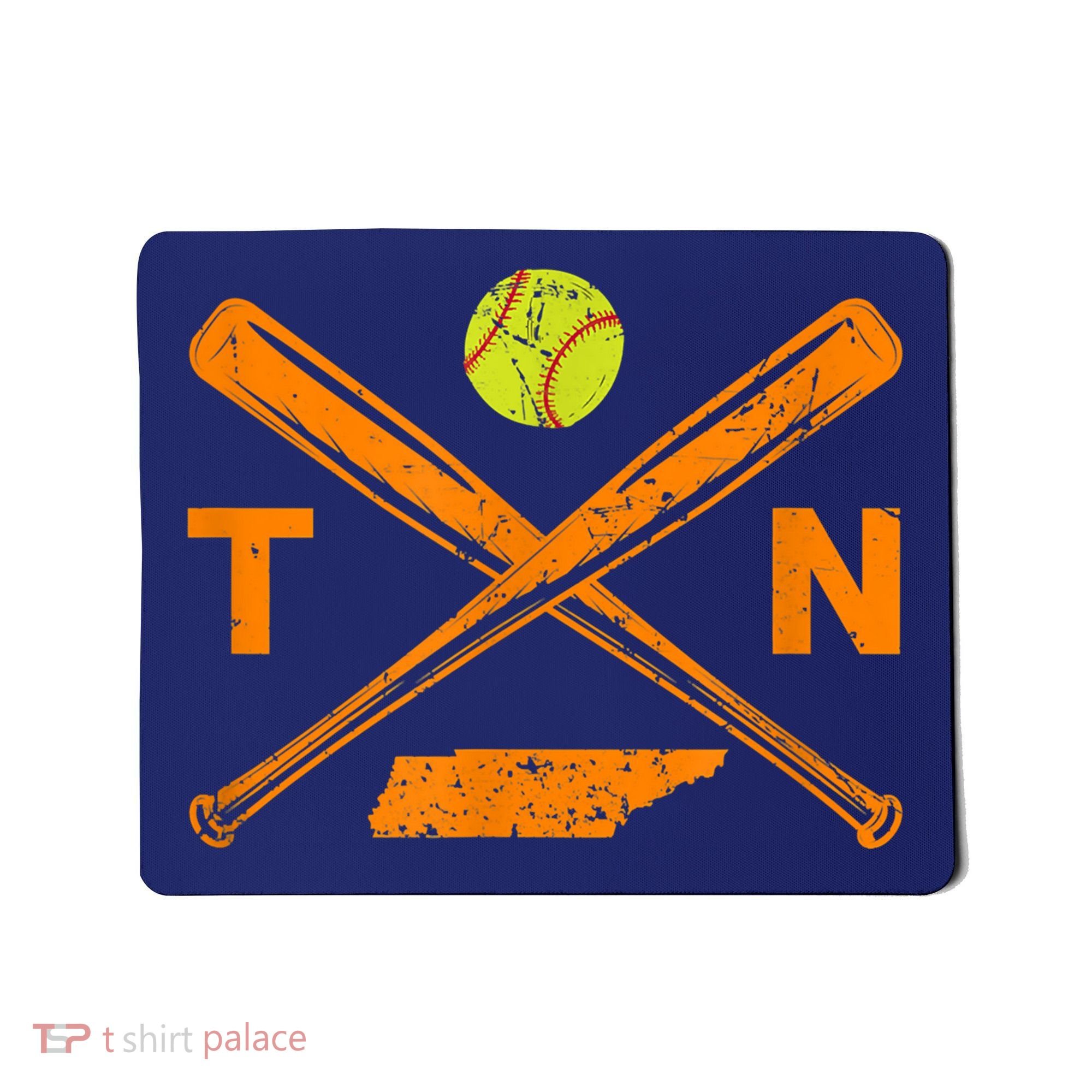 Tennessee Softball Bats & Ball Retro Style Softball Player Mousepad