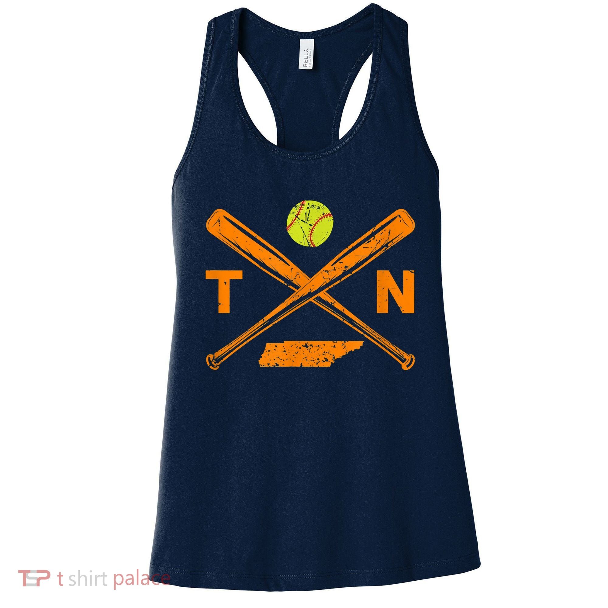 Tennessee Softball Bats & Ball Retro Style Softball Player Women's Tank Top