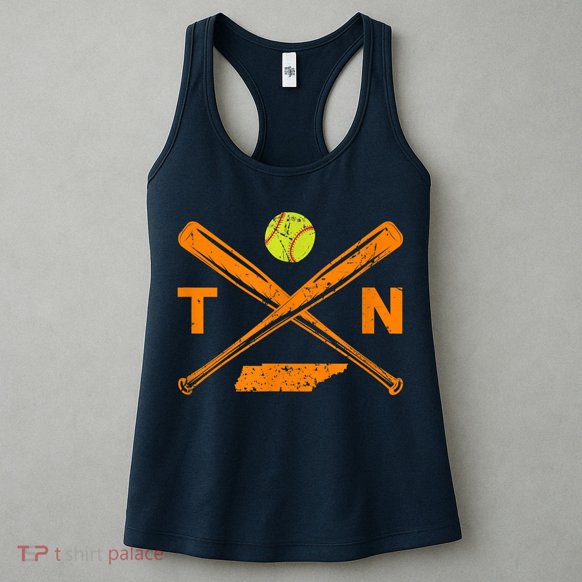 Tennessee Softball Bats & Ball Retro Style Softball Player Women's Tank Top