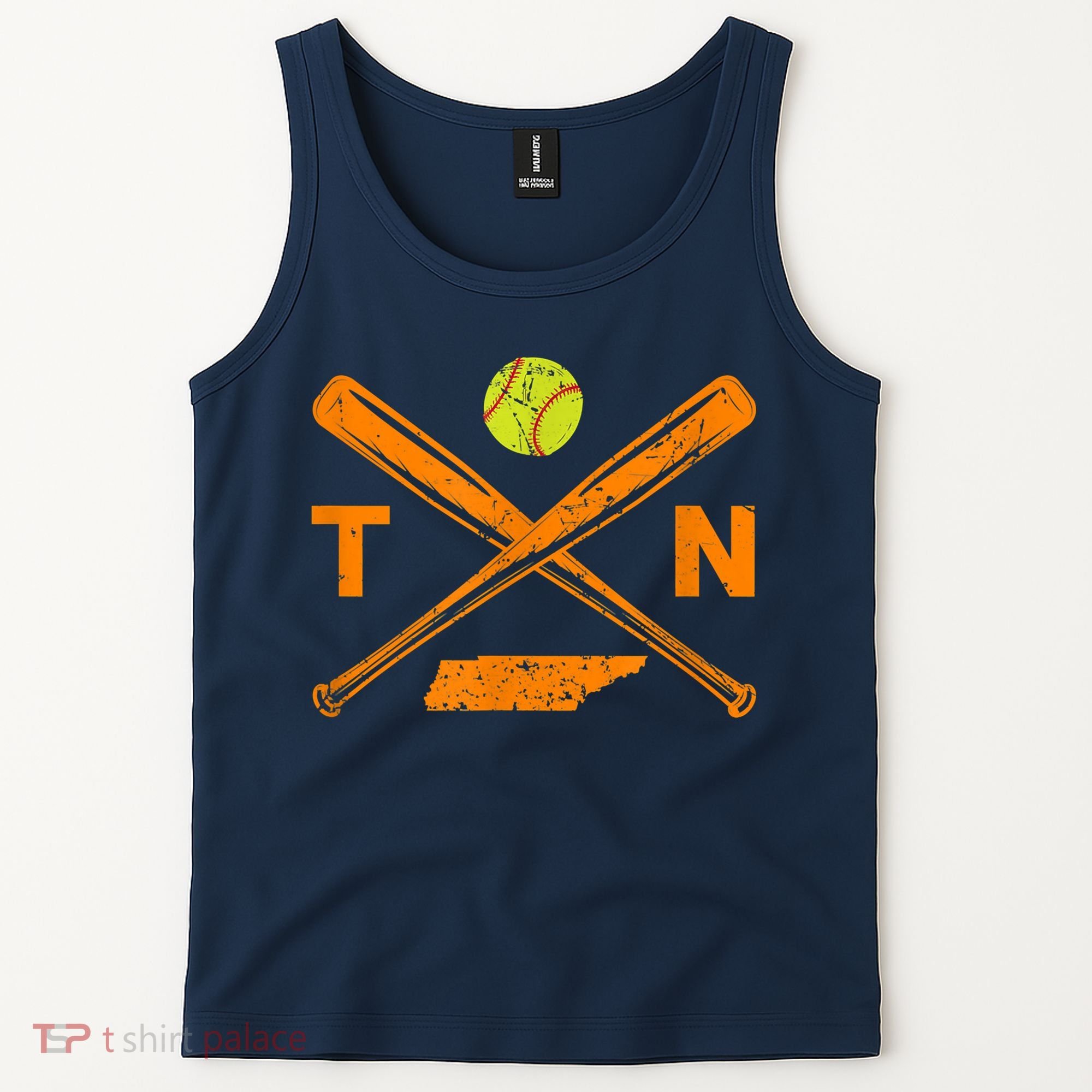 Tennessee Softball Bats & Ball Retro Style Softball Player Tank Top