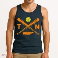 Tennessee Softball Bats & Ball Retro Style Softball Player Tank Top thumb 3
