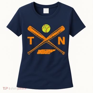 Tennessee Softball Bats & Ball Retro Style Softball Player Women's T-Shirt