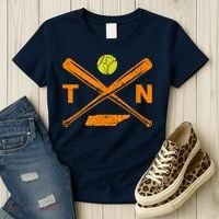 Tennessee Softball Bats & Ball Retro Style Softball Player Women's T-Shirt thumb 3