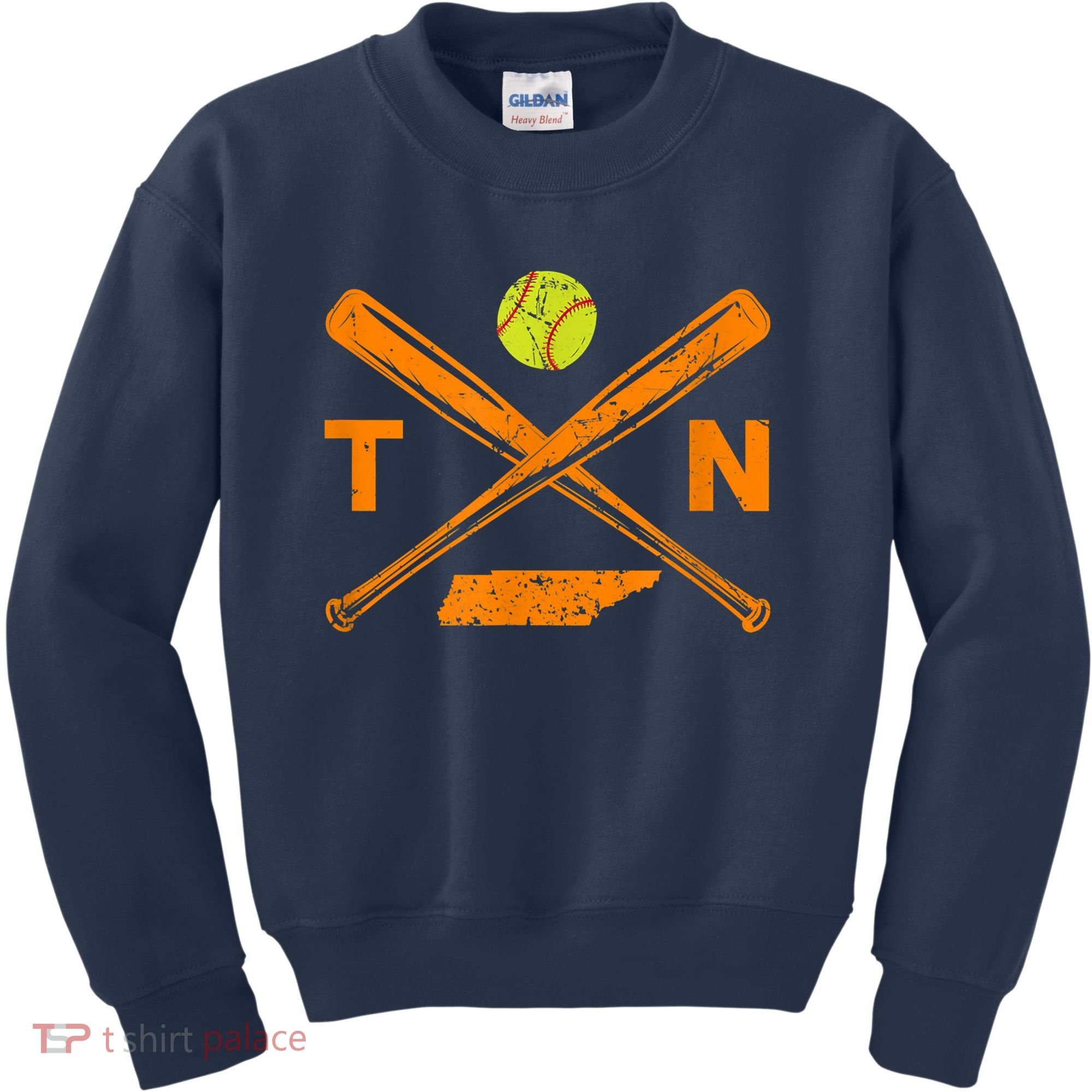 Tennessee Softball Bats & Ball Retro Style Softball Player Kids Sweatshirt