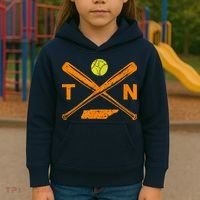 Tennessee Softball Bats & Ball Retro Style Softball Player Kids Hoodie thumb 3