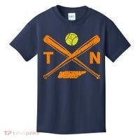 Tennessee Softball Bats & Ball Retro Style Softball Player Kids T-Shirt thumb 0