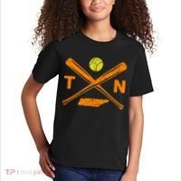 Tennessee Softball Bats & Ball Retro Style Softball Player Kids T-Shirt thumb 2