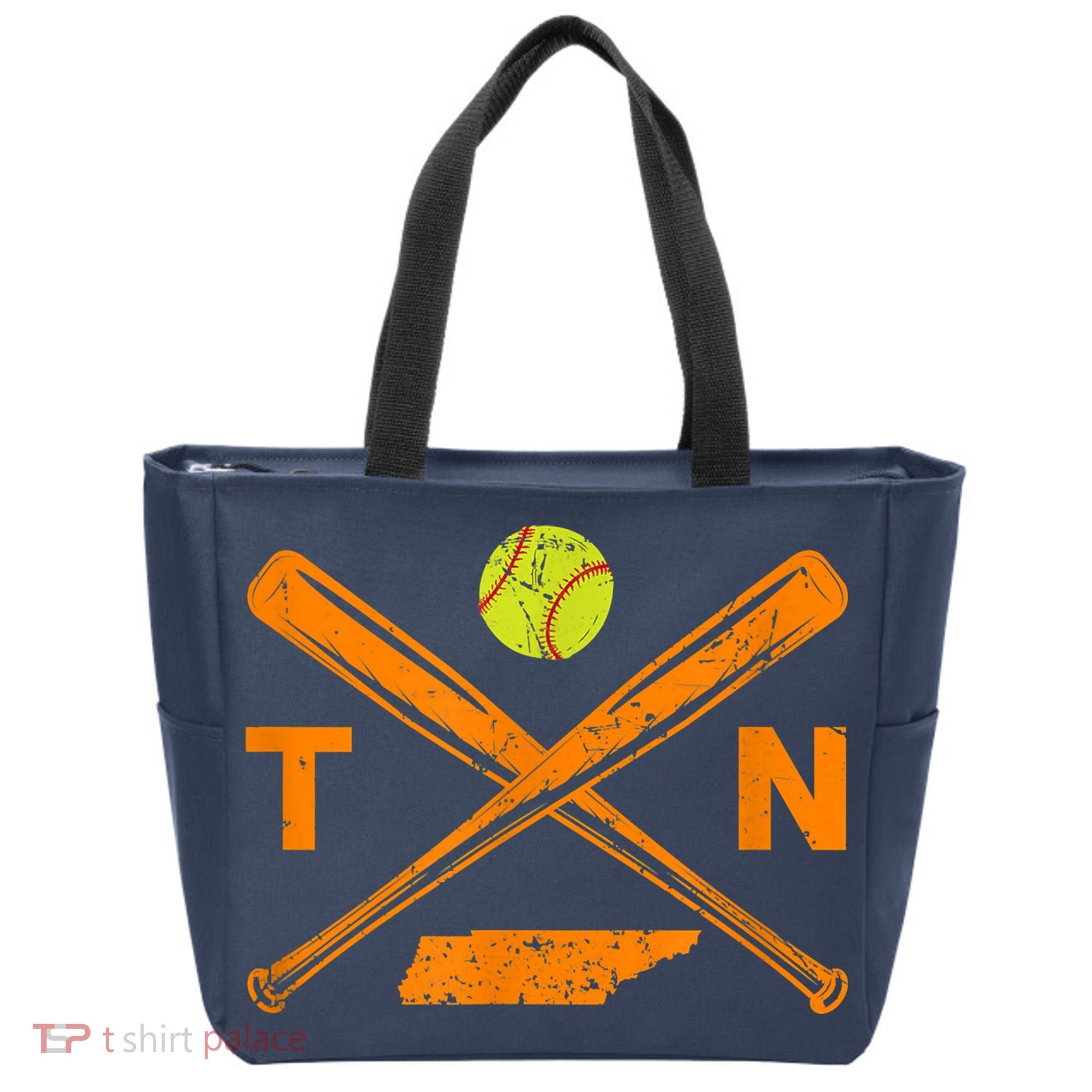 Tennessee Softball Bats & Ball Retro Style Softball Player Tote Bag