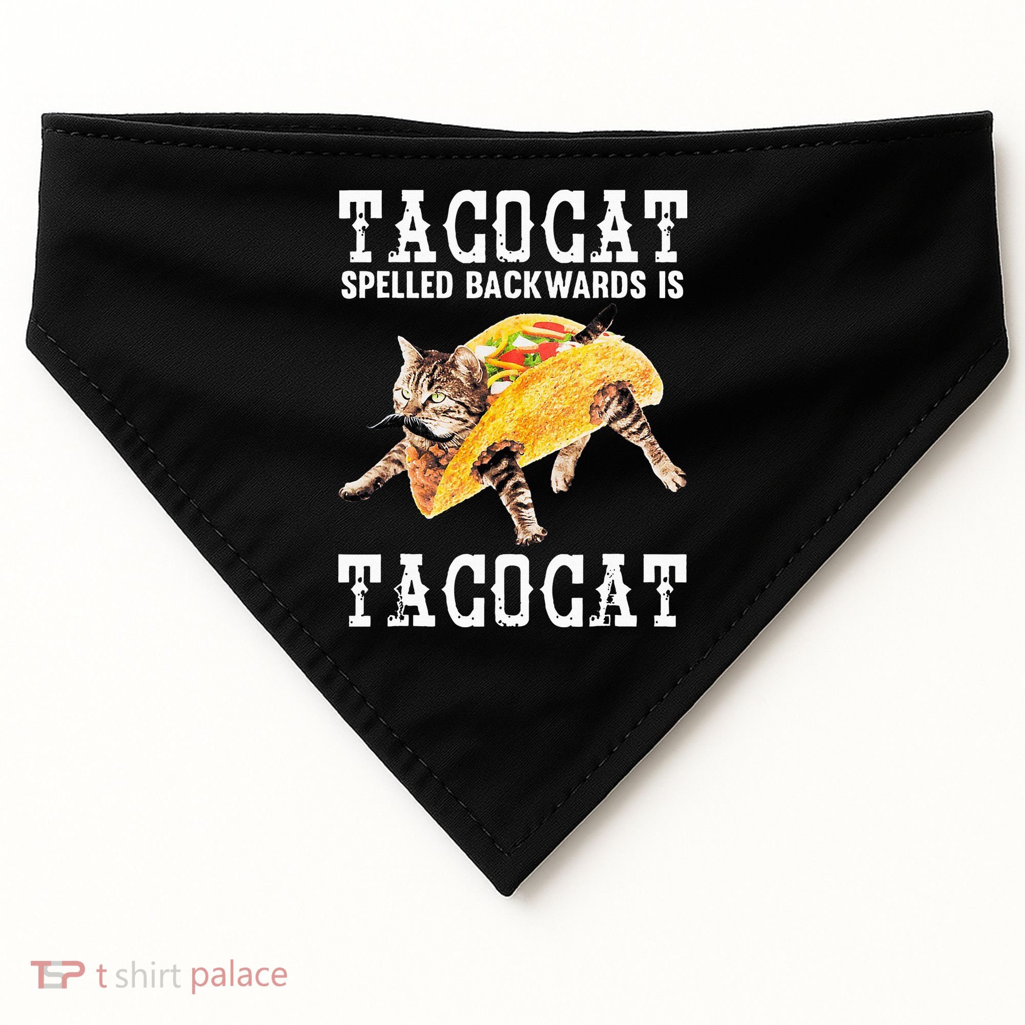 Tacocat Spelled Backward Is Taco Cat USA-Made Doggie Bandana