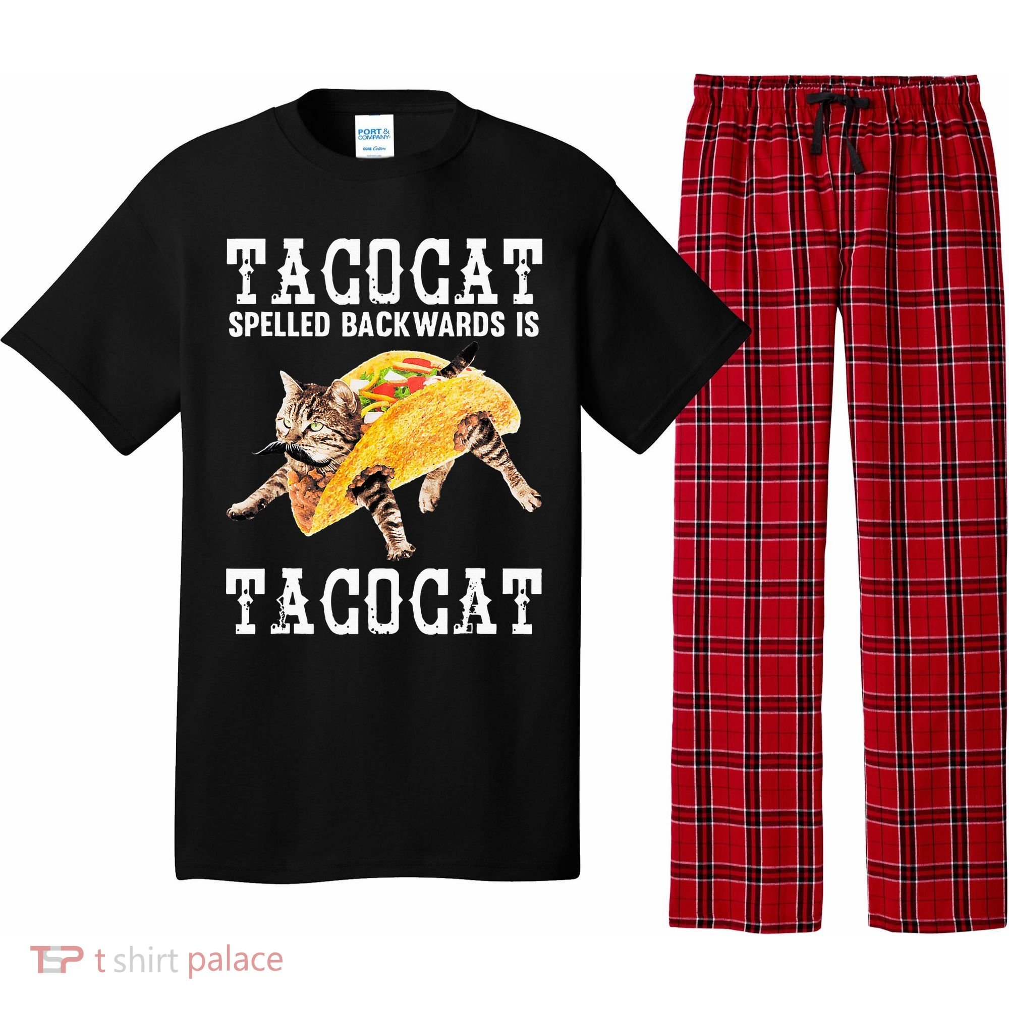 Tacocat Spelled Backward Is Taco Cat Pajama Set
