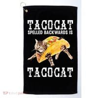 Tacocat Spelled Backward Is Taco Cat Golf Towel thumb 0