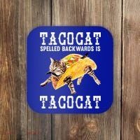 Tacocat Spelled Backward Is Taco Cat Coaster thumb 0