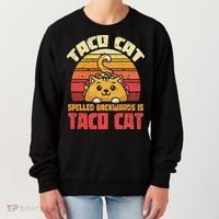 Tacocat Spelled Backwards Is Tacocat Funny Retro Taco Women's Sweatshirt thumb 0