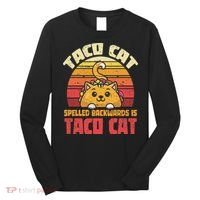 Tacocat Spelled Backwards Is Tacocat Funny Retro Taco Long Sleeve Shirt thumb 0
