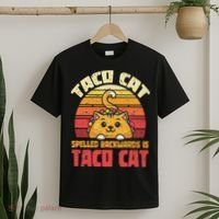 Tacocat Spelled Backwards Is Tacocat Funny Retro Taco T-Shirt thumb 2